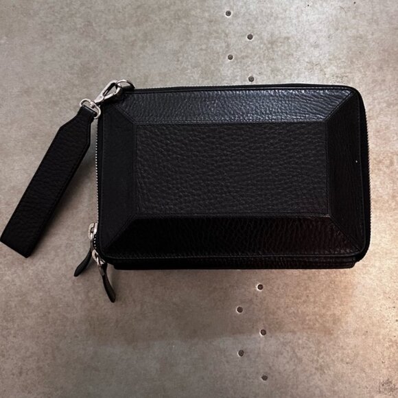 MACKAGE Black Roni Pebbled Leather Structured Crossbody Bag Like New - Picture 9 of 16